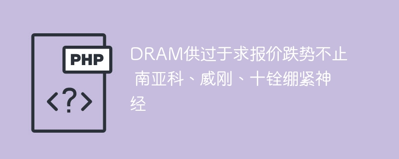 DRAM供过于求报价跌势不止  南亚科、威刚、十铨绷紧神经