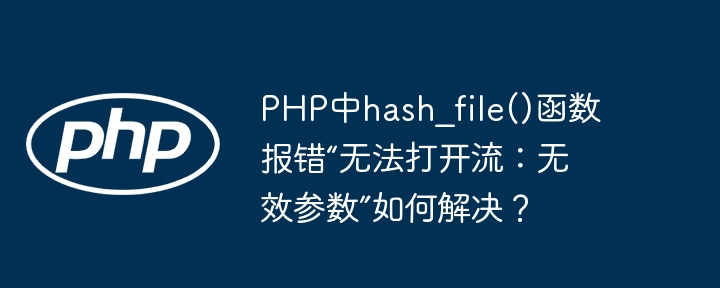 PHP中hash_file()函数报错“无法打开流：无效参数”如何解决？