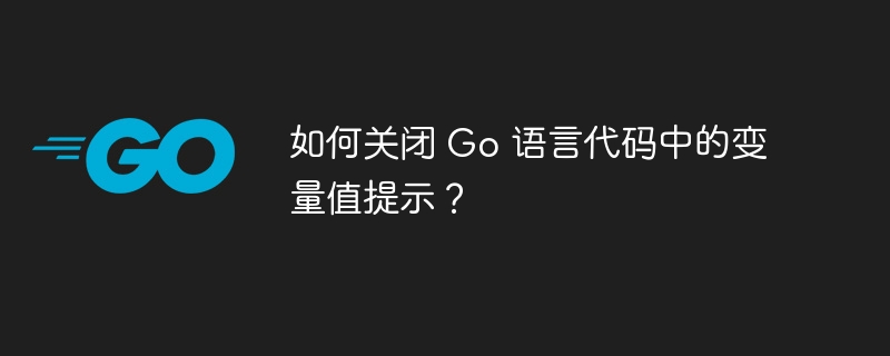 如何关闭 Go 语言代码中的变量值提示？