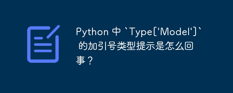 Python 中 `Type[\'Model\']` 的加引号类型提示是怎么回事？