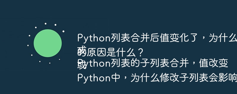 Python列表合并后值变化了，为什么没有赋值操作？
或
Python列表的子列表合并，值改变的原因是什么？
或
Python中，为什么修改子列表会影响到父列表？