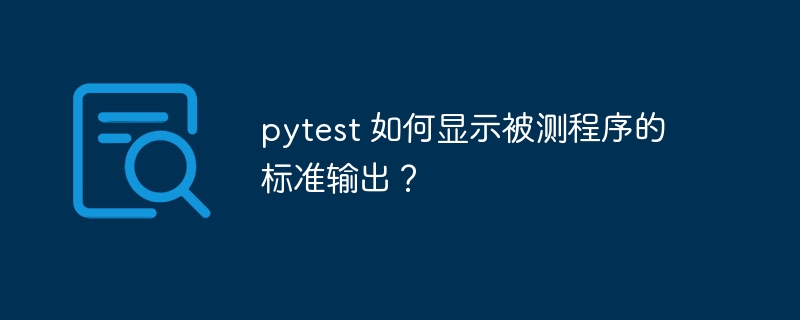 pytest 如何显示被测程序的标准输出？