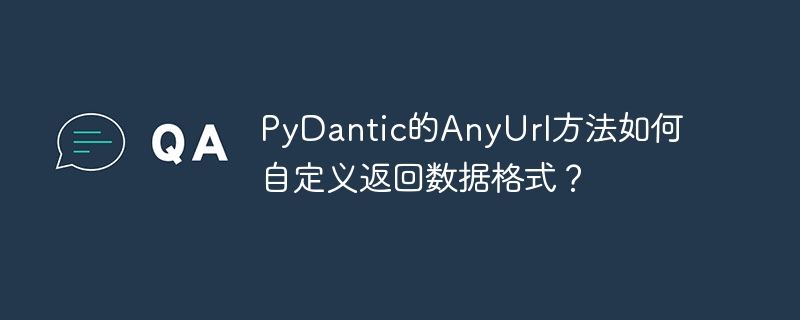 PyDantic的AnyUrl方法如何自定义返回数据格式？