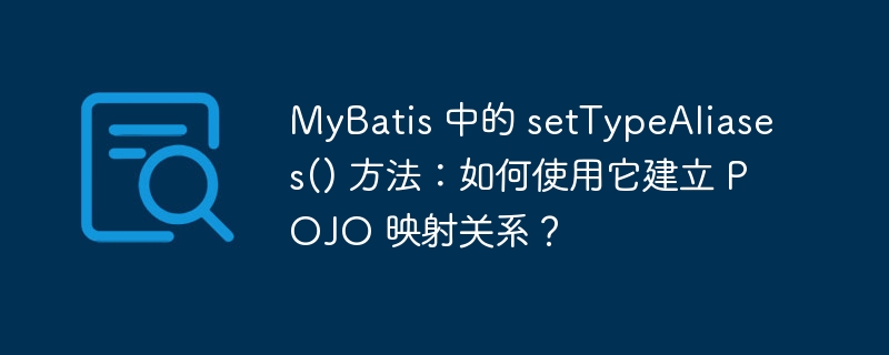 MyBatis 中的 setTypeAliases() 方法：如何使用它建立 POJO 映射关系？