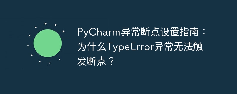 PyCharm异常断点设置指南：为什么TypeError异常无法触发断点？