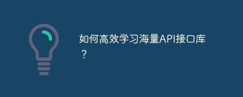 如何高效学习海量API接口库？