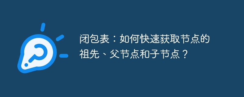 闭包表：如何快速获取节点的祖先、父节点和子节点？