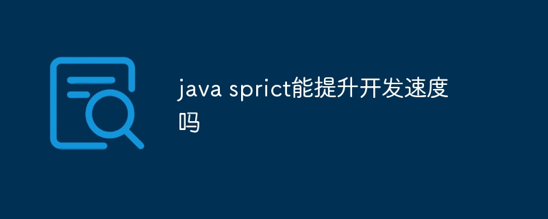 java sprict能提升开发速度吗