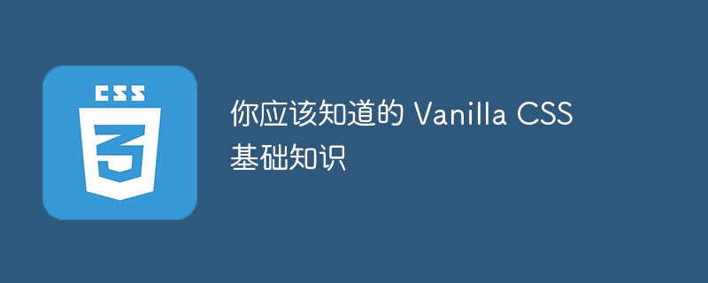 你应该知道的 Vanilla CSS 基础知识