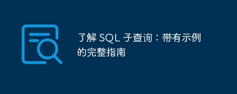 了解 SQL 子查询：带有示例的完整指南