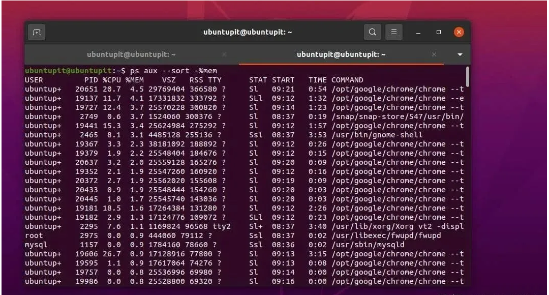 如何在 Linux 中按内存和 CPU 使用率查找运行次数最多的进程