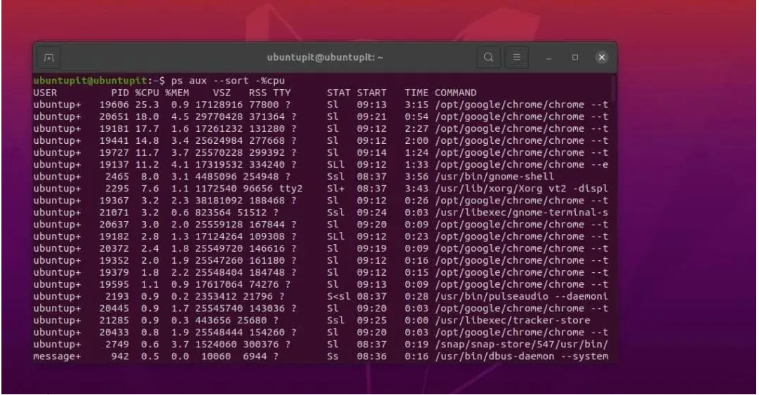 如何在 Linux 中按内存和 CPU 使用率查找运行次数最多的进程