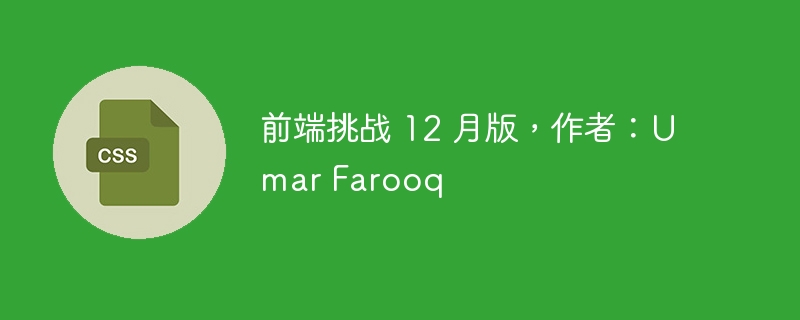 前端挑战 12 月版，作者：Umar Farooq