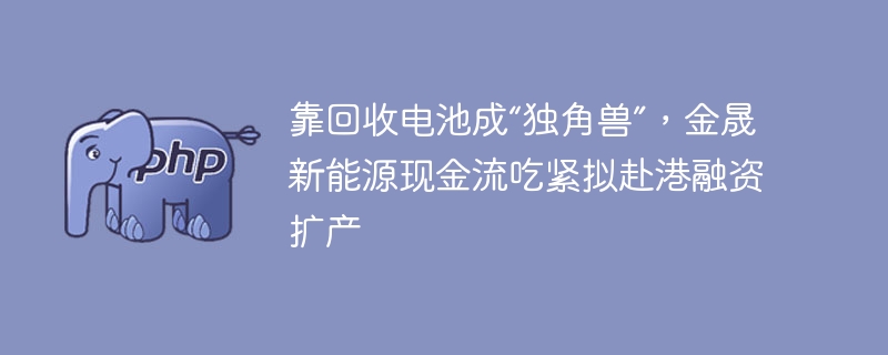 靠回收电池成“独角兽”，金晟新能源现金流吃紧拟赴港融资扩产