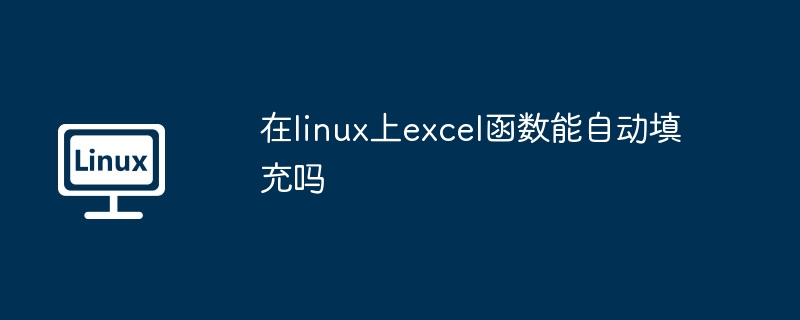 在linux上excel函数能自动填充吗