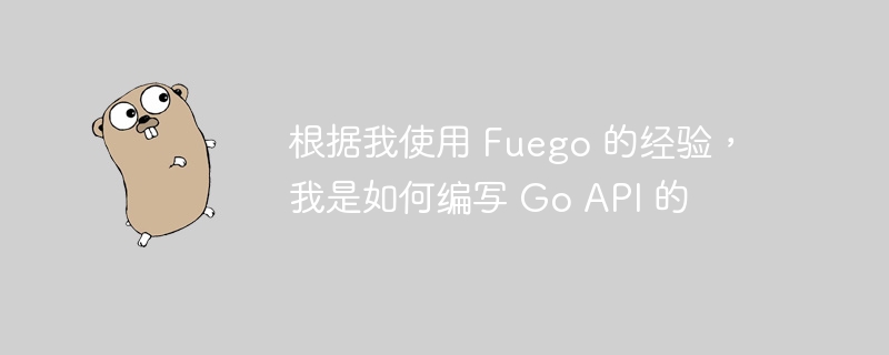 根据我使用 Fuego 的经验，我是如何编写 Go API 的