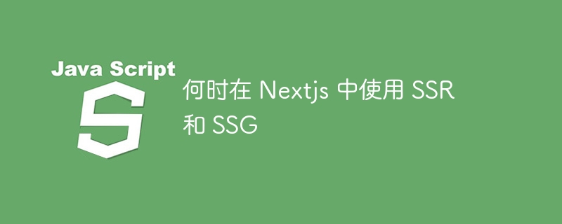 何时在 Nextjs 中使用 SSR 和 SSG