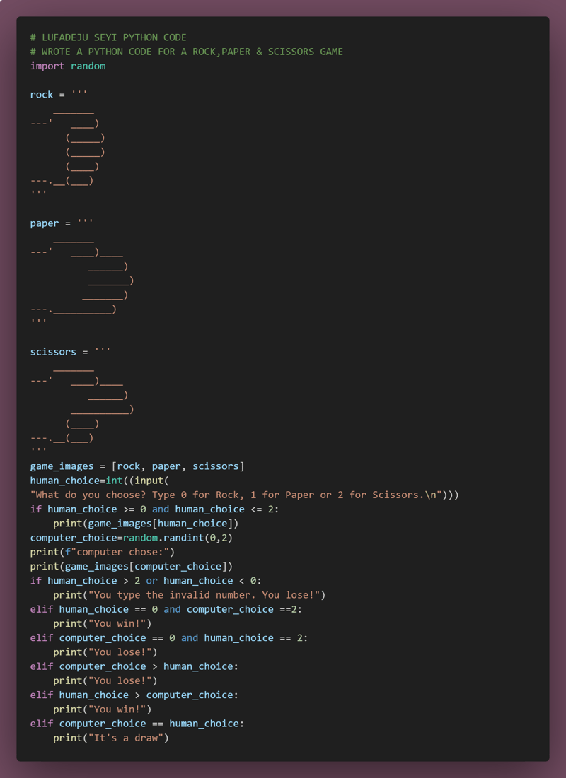 用 Python 创建剪刀石头布游戏