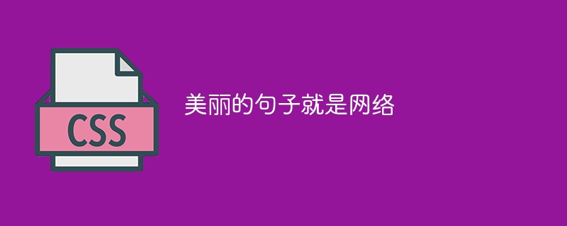 美丽的句子就是网络