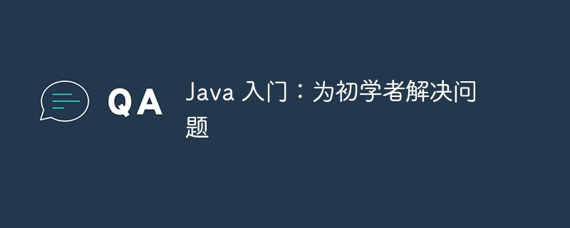 Java 入门：为初学者解决问题