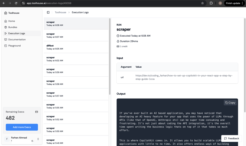 使用 Toolhouse SDK 管理用于函数调用的 AI 工具