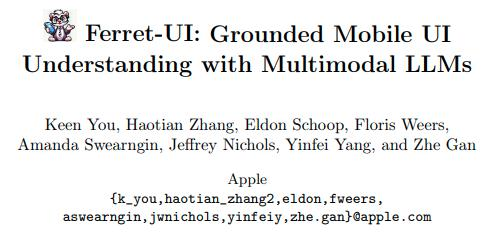 苹果发布多模态模型 Ferret-UI，部分手机 UI 任务超越 GPT-4V