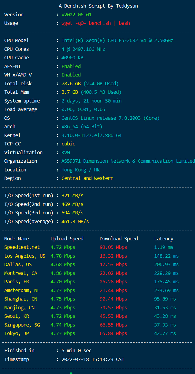 Linux一键测速脚本SuperBench.sh