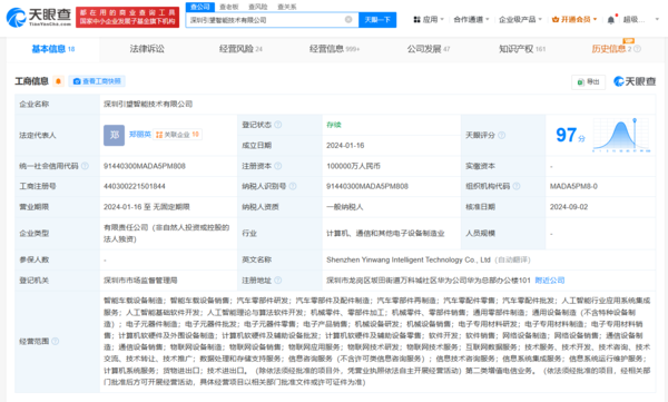 华为引望登记智能车控操作系统软件 智能汽车布局加速