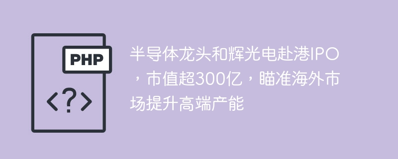 半导体龙头和辉光电赴港IPO，市值超300亿，瞄准海外市场提升高端产能