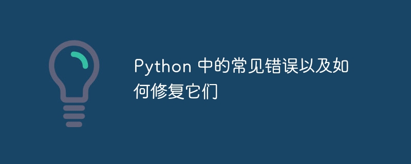 Python 中的常见错误以及如何修复它们