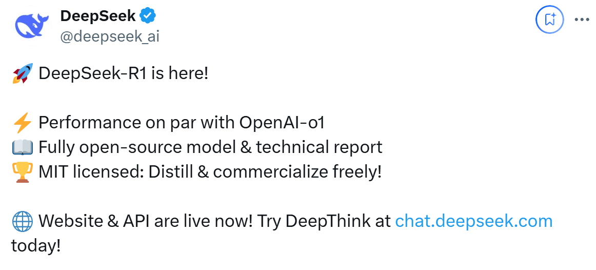 DeepSeek-R1 最新发布，剑指 OpenAI o1