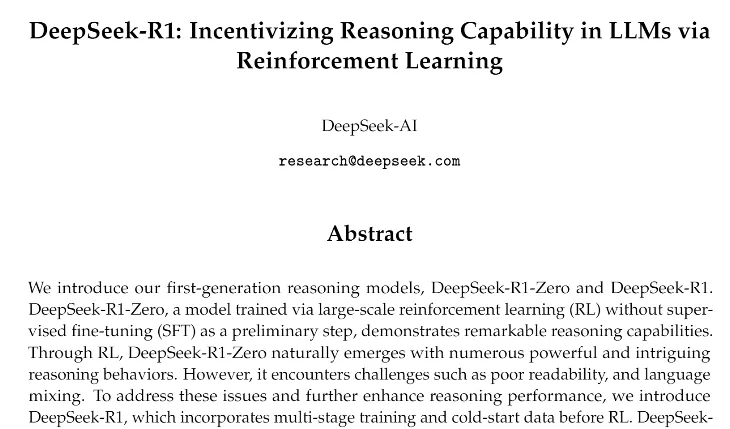 DeepSeek-R1研究论文