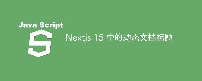 Nextjs 15 中的动态文档标题