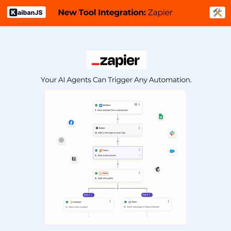 使用Kaibanjs中的Zapier Webhook工具简化工作流程