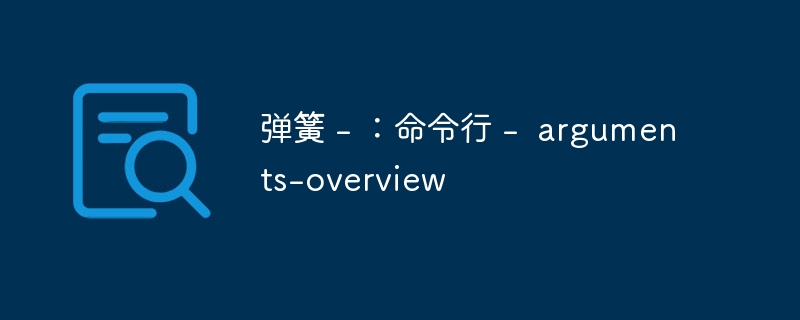 弹簧 - ：命令行 -  arguments-overview