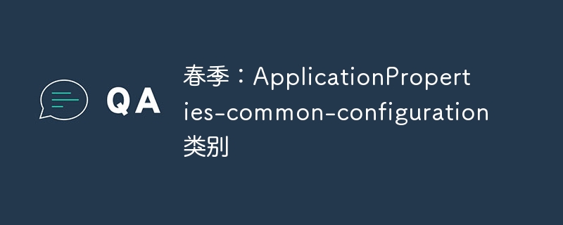 春季：ApplicationProperties-common-configuration类别