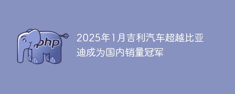 2025年1月吉利汽车超越比亚迪成为国内销量冠军