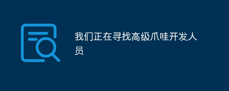 我们正在寻找高级爪哇开发人员