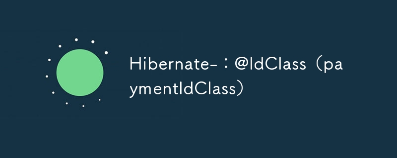 Hibernate-：@IdClass（paymentIdClass）