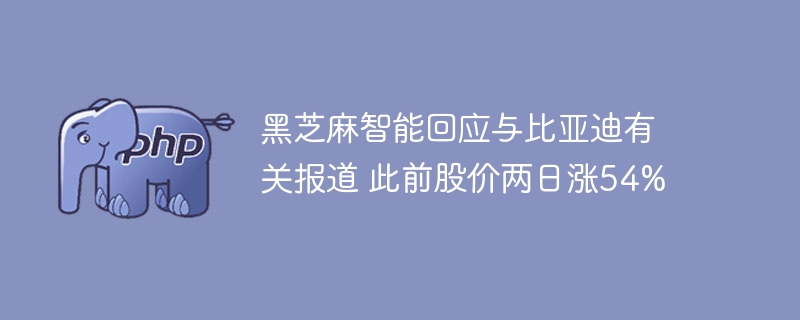 黑芝麻智能回应与比亚迪有关报道 此前股价两日涨54%