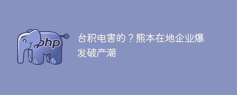 台积电害的？熊本在地企业爆发破产潮