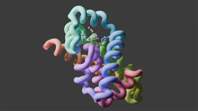 Structure of a computationally designed serine hydrolases enzyme.