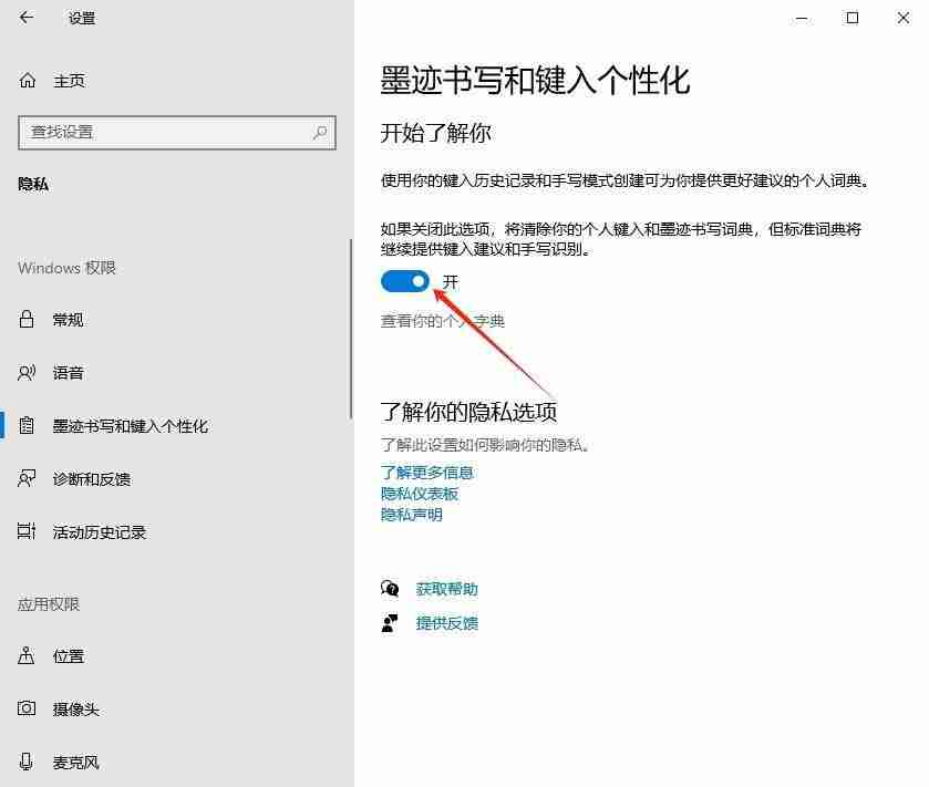 如何关闭墨迹书写工具? Win10关闭墨迹书写和键入的个性化功能技巧