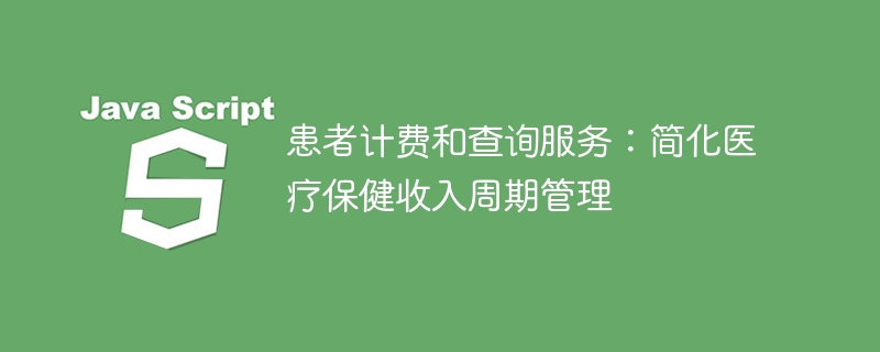 患者计费和查询服务：简化医疗保健收入周期管理