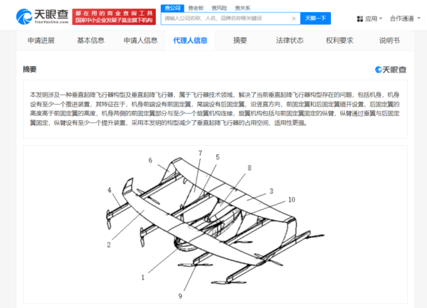 奇瑞汽车垂直起降飞行器专利公布 可减少占用空间