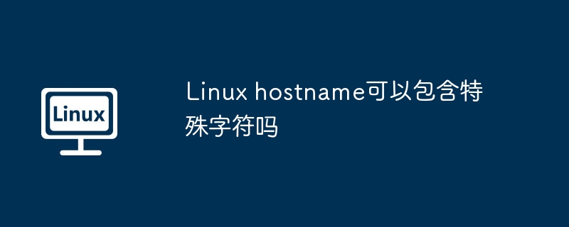 Linux hostname可以包含特殊字符吗