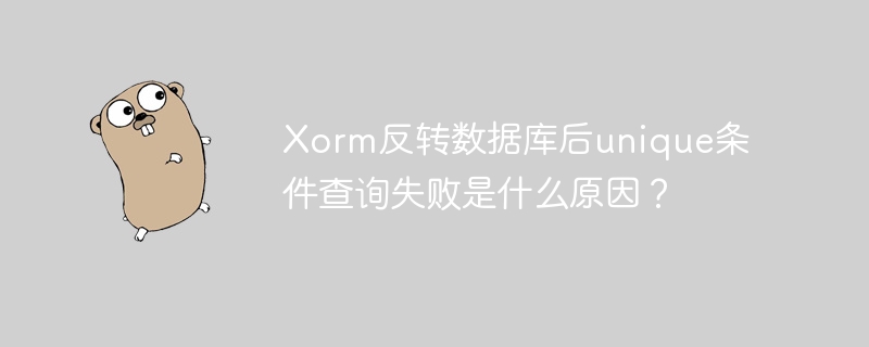 Xorm反转数据库后unique条件查询失败是什么原因？