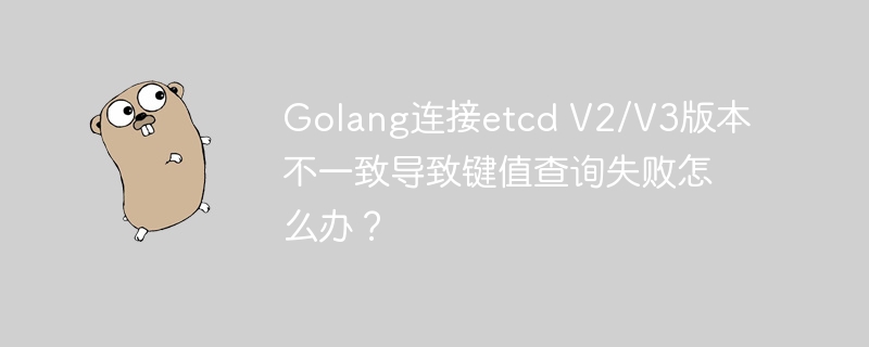 Golang连接etcd V2/V3版本不一致导致键值查询失败怎么办？