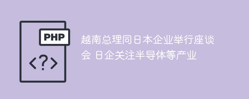 越南总理同日本企业举行座谈会 日企关注半导体等产业