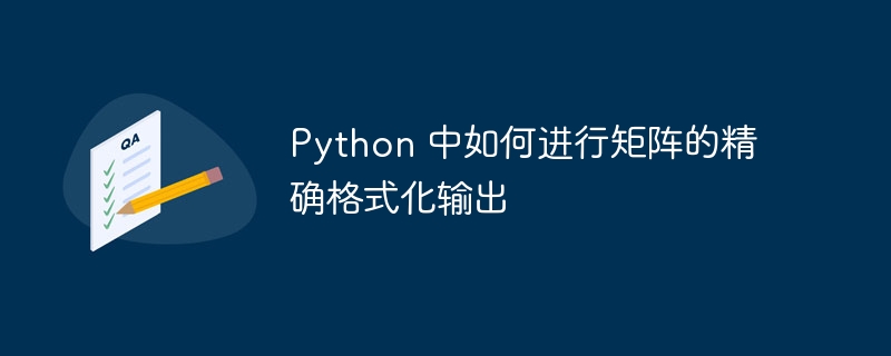 Python 中如何进行矩阵的精确格式化输出